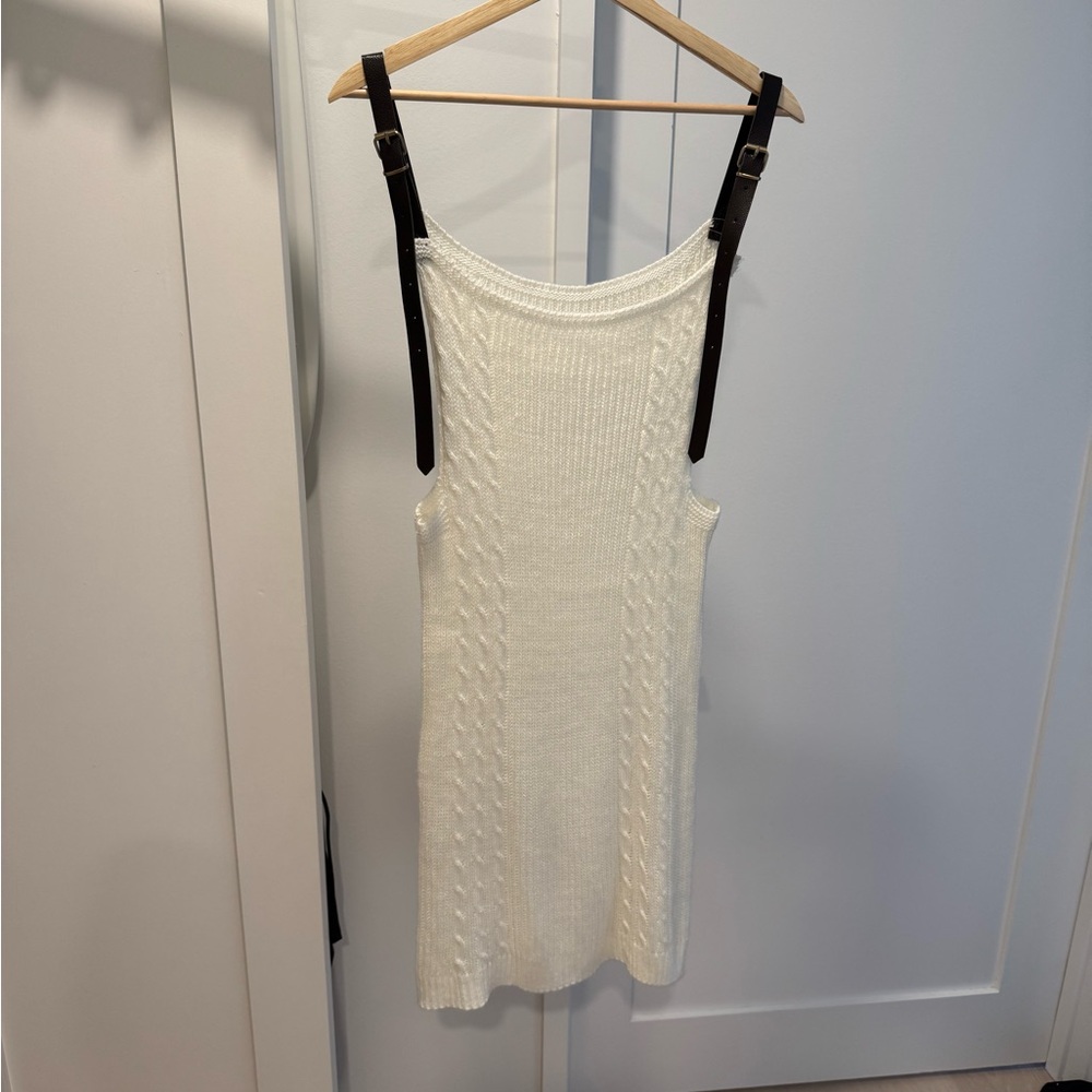 Hand knit dress with belt straps. Western vibes!